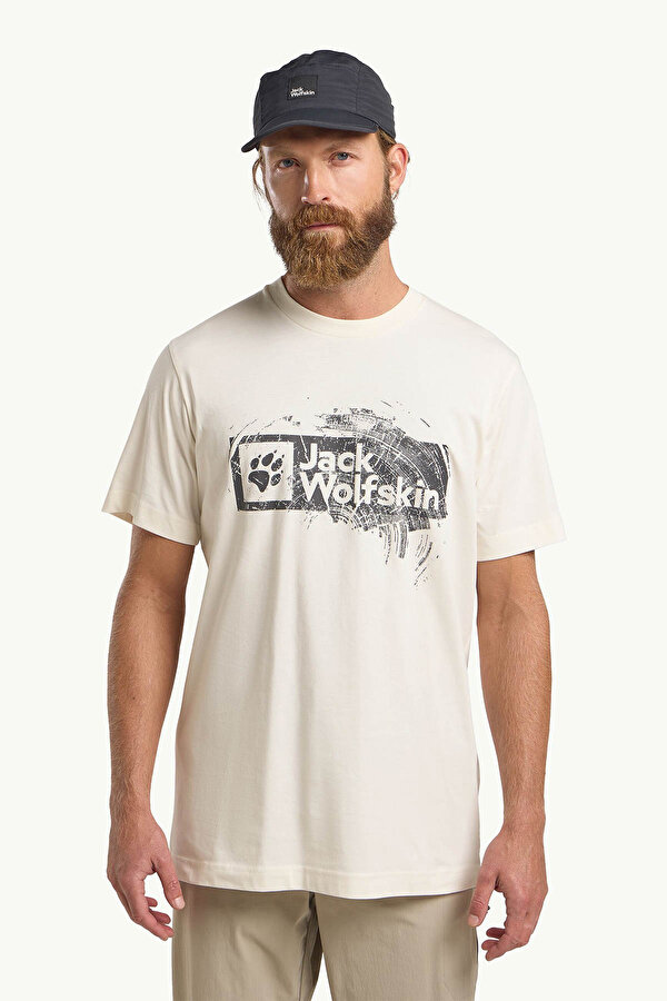 BRAND T M Ekru Erkek Kısa Kol T-Shirt