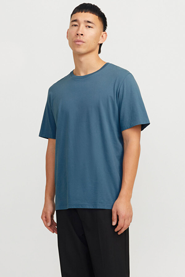 JJEORGANIC BASIC TEE SS O Mavi Erkek Kısa Kol T-Shirt