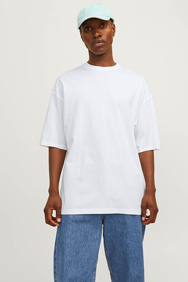 JJECHARGE TEE O-NECK NOOS Beyaz Erkek Kısa Kol T-Shirt