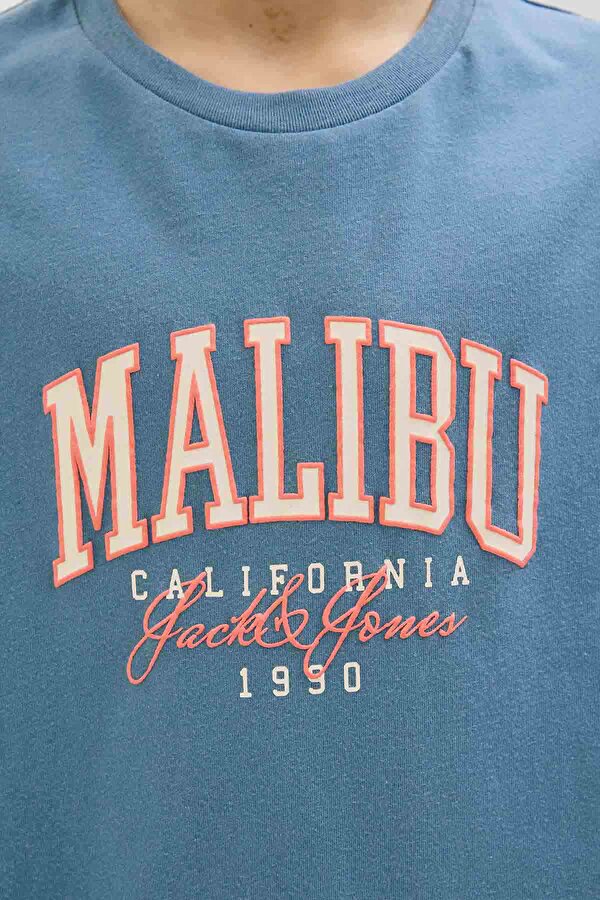 JJDETROIT TEE SS CREW Mavi Erkek Çocuk Kısa Kol T-Shirt