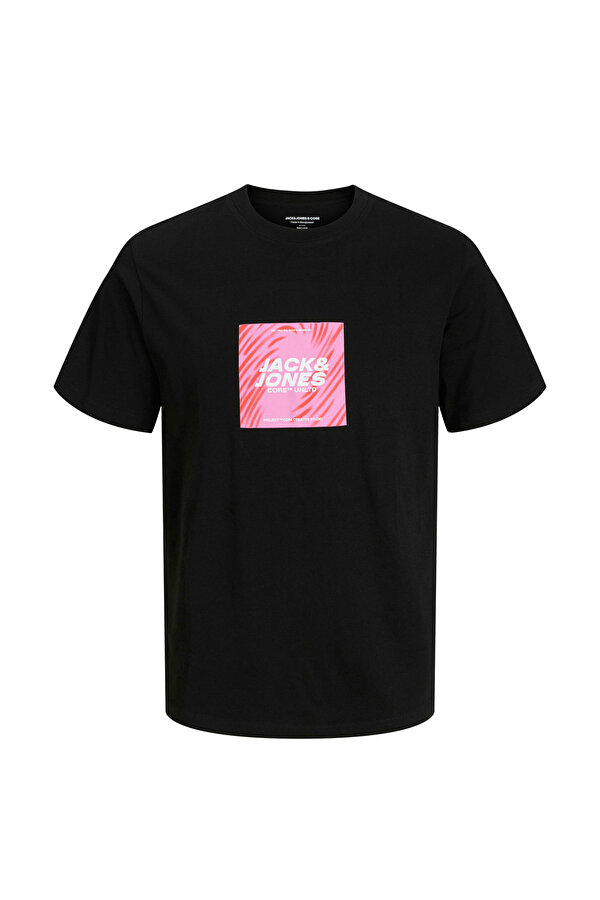 JCORECHARGE FRONT PRINT Siyah Erkek Kısa Kol T-Shirt