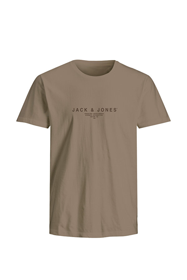 JPRBLAHARRIS SS TEE CREW Kahverengi Erkek Kısa Kol T-Shirt