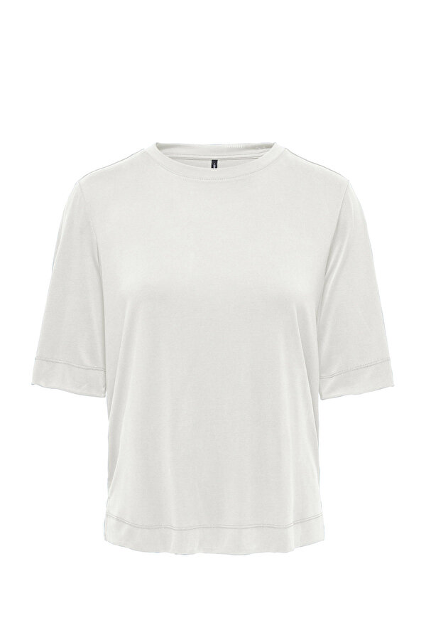 ONLHANNAH S/S O-NECK TOP KIRIK BEYAZ Kadın Kısa Kol T-Shirt