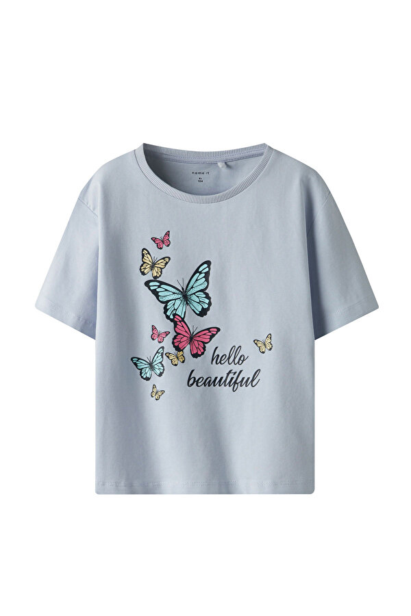 NMFFREJANE SS NREG TOP Mavi Kız Çocuk Kısa Kol T-Shirt