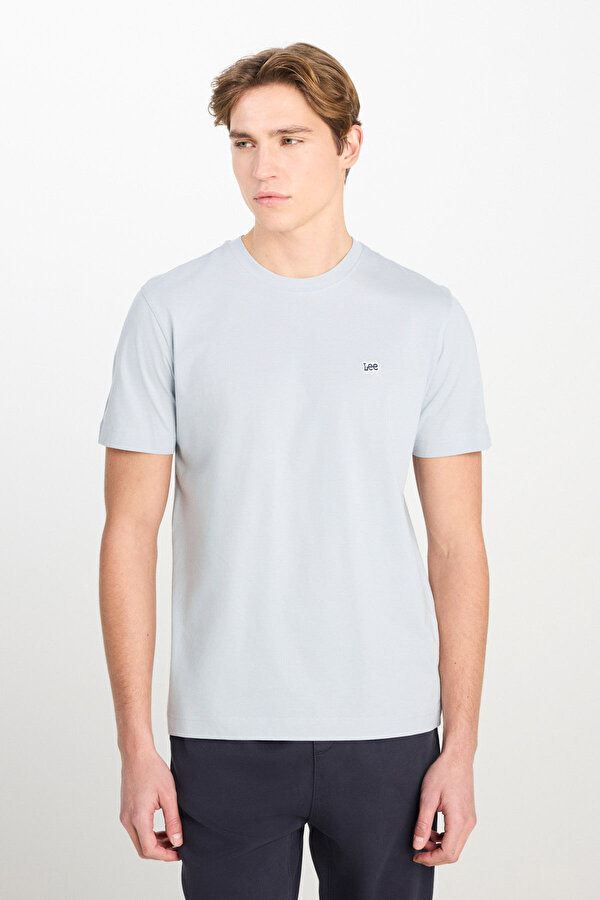 Regular Fit Patch Logo GRI Erkek Kısa Kol T-Shirt