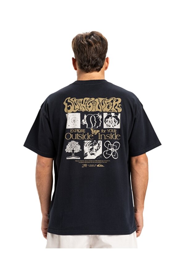 HW Ouitside Inside SS Erkek Kısa Kollu Tişört EQYZT08032 Siyah