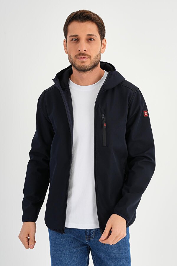 ALEXANDERGARDI FERMUARLI İÇİ POLARLI SU İTİCİ SOFTSHELL KUMAŞ KAPÜŞONLU MONT (E24-MNT-01)