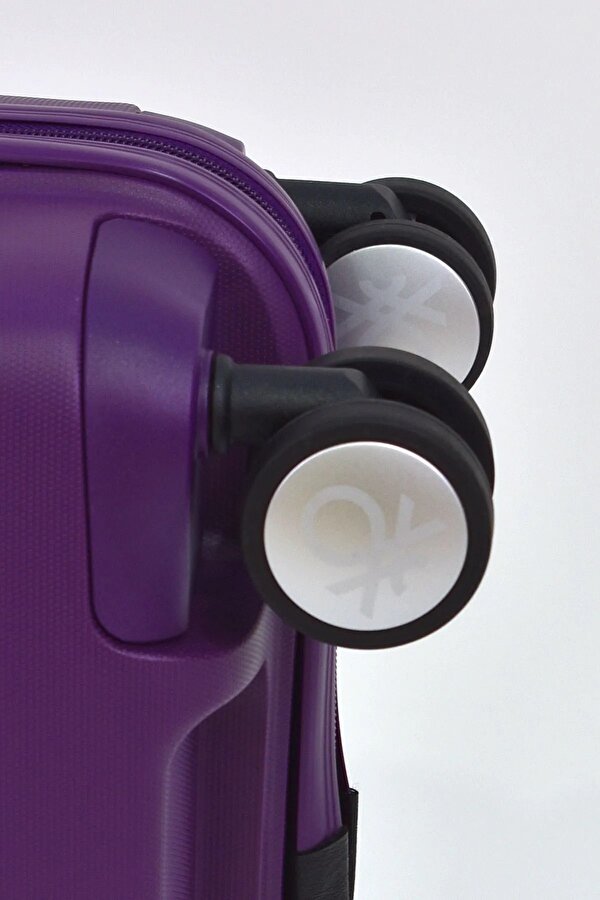 Benetton 1000 BÜYÜK BOY Polipropilen Kırılmaz Valiz  Tekerlekli Valiz MOR