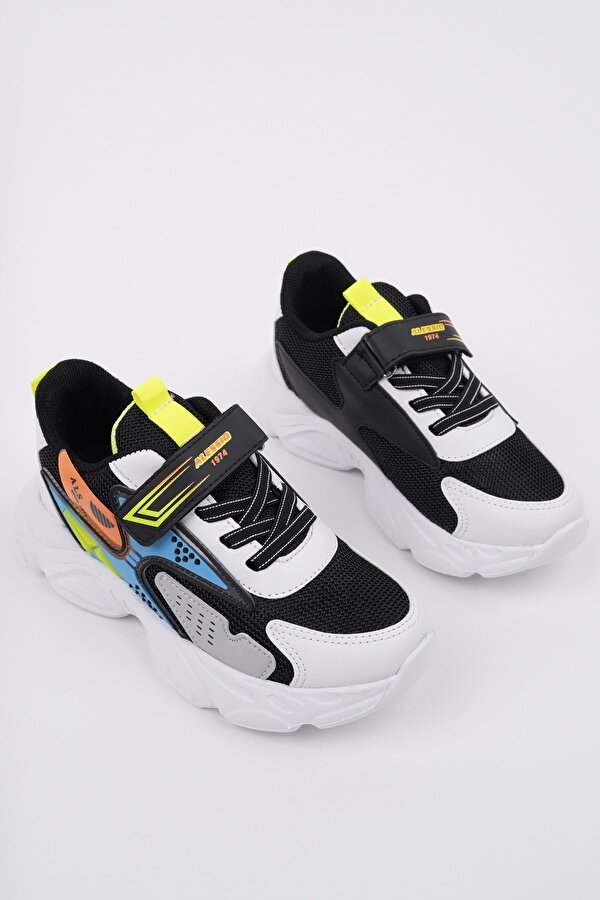 PANTER Kalın Taban Cırtlı ve Bağcıklı Unisex Çocuk Sneaker Spor Ayakkabı