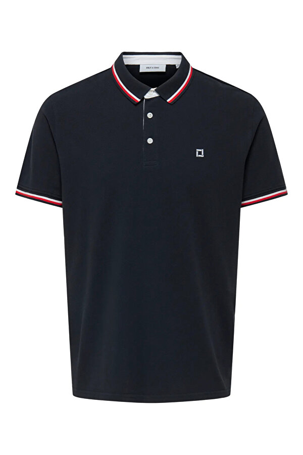 Only & Sons Erkek Onsfletcher Polo Yaka %100 Pamuk T-Shirt 22024827 Lacivert