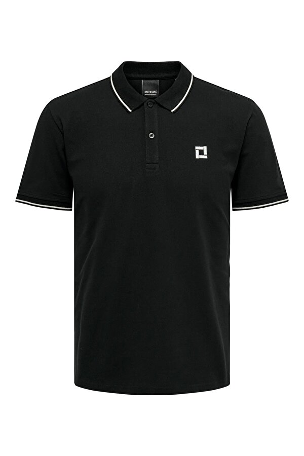 Only & Sons Erkek Onsfletcher Polo Yaka %100 Pamuk T-Shirt 22024827 Siyah
