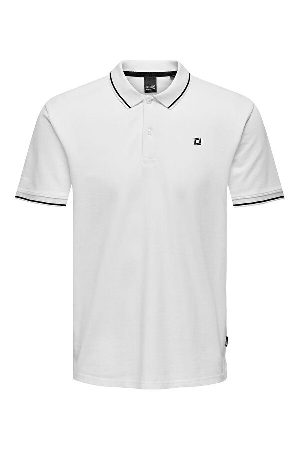 Only & Sons Erkek Onsfletcher Polo Yaka %100 Pamuk T-Shirt 22024827 Beyaz