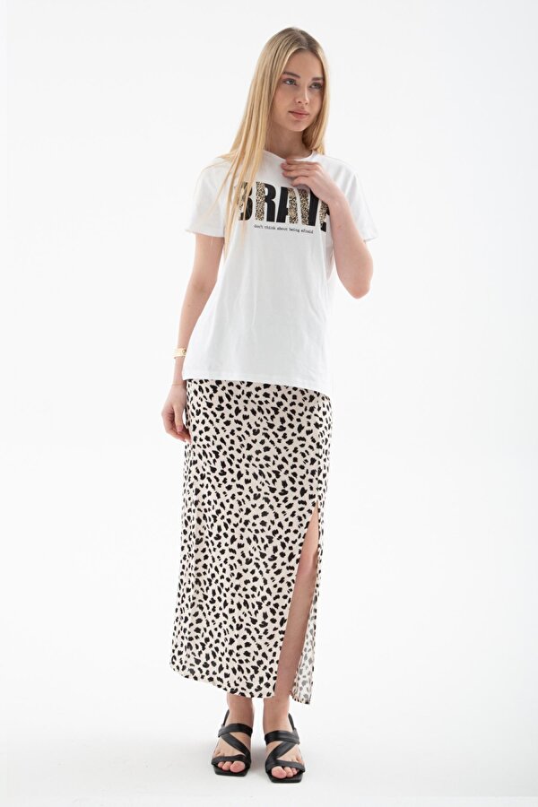 25Y0433K1 Kadın Baskılı T-Shirt