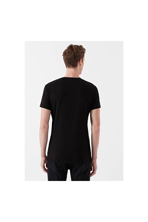 Stretch V Yaka Ti̇şört Siyah