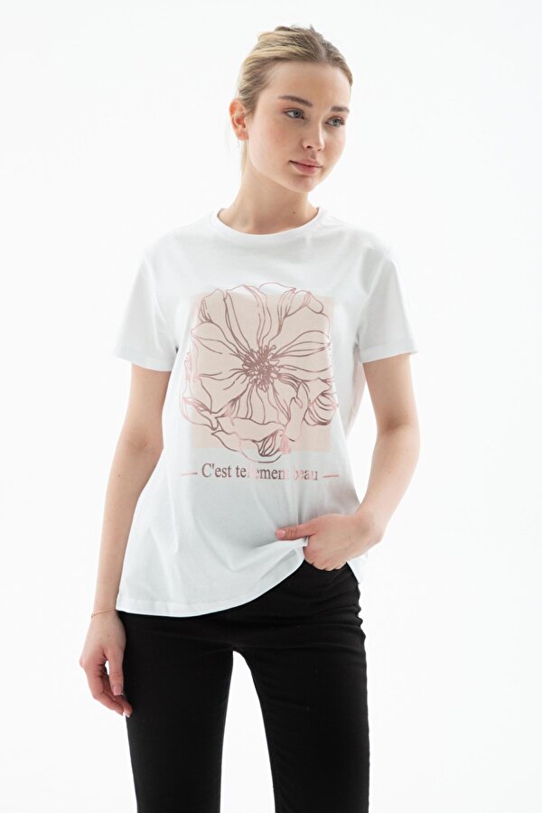 25Y0152K1 Kadın Baskılı T-Shirt