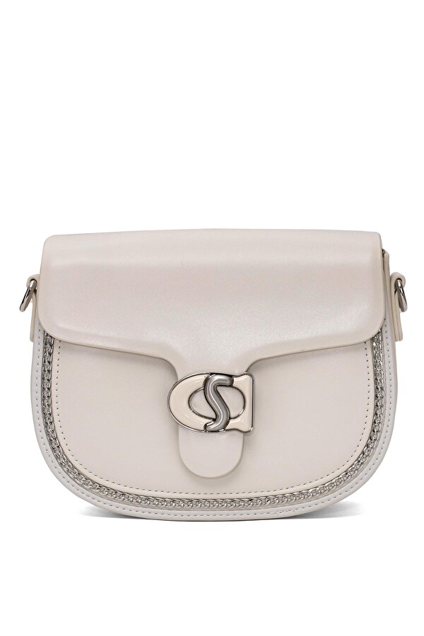 25YG182 Kadın Omuz Çantası Krem