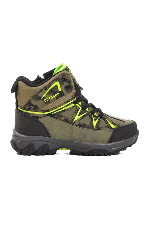 Aspor Haki Yeşil Kamuflaj Çocuk Trekking ve Outdoor Bot