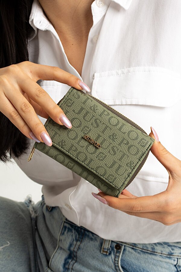 Kadın Bol Kartlıklı Kağıt Para Bölmeli Cüzdan 12cmx10cm PBU02