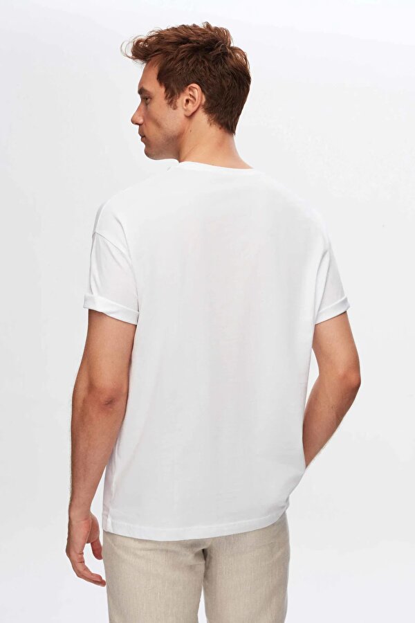 Ds Damat Slim Fit Siyah/Beyaz 3 Lü Set V Yaka T-Shirt