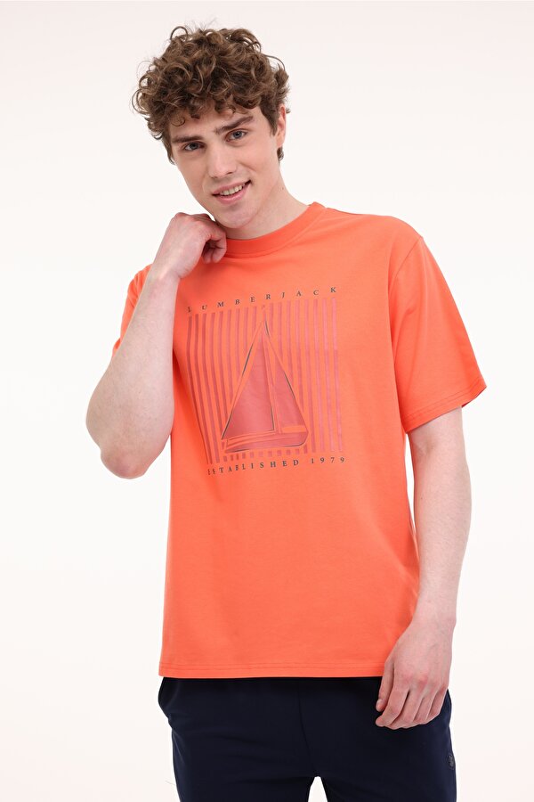ML PETE 11OTD2-24 5FX CORAL Erkek Kısa Kol T-Shirt