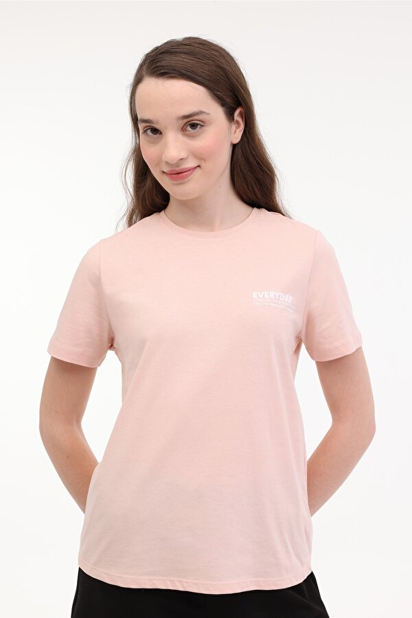 WL HANNAH 11KT72 5FX Pembe Kadın Kısa Kol T-Shirt