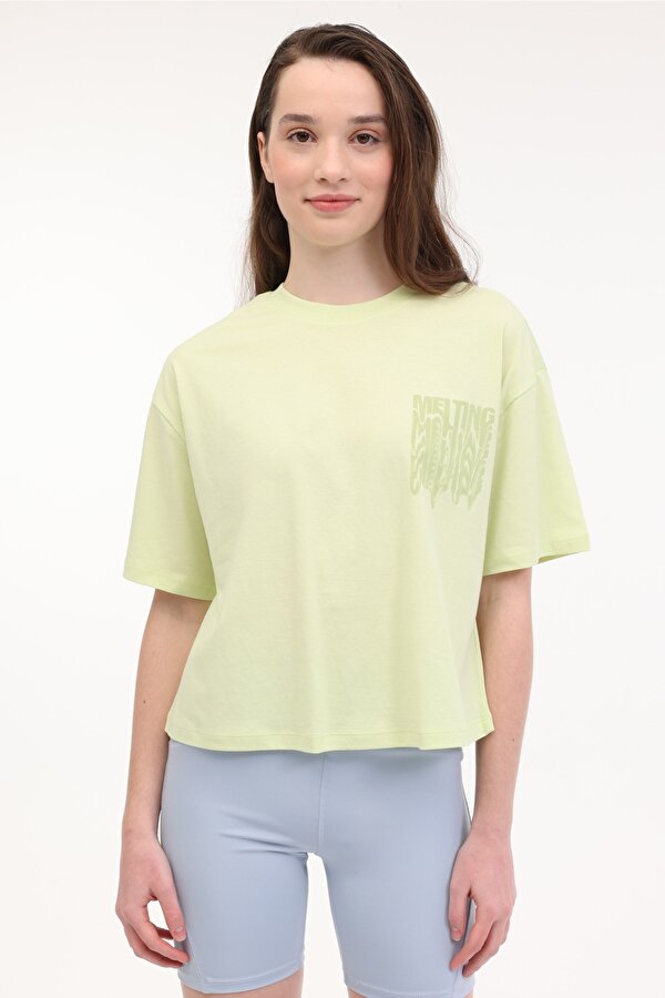 WL YASHI 11F213 5FX Sarı Kadın Kısa Kol T-Shirt