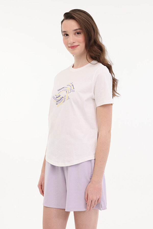 W-YULY TEE 5FX Ekru Kadın Kısa Kol T-Shirt
