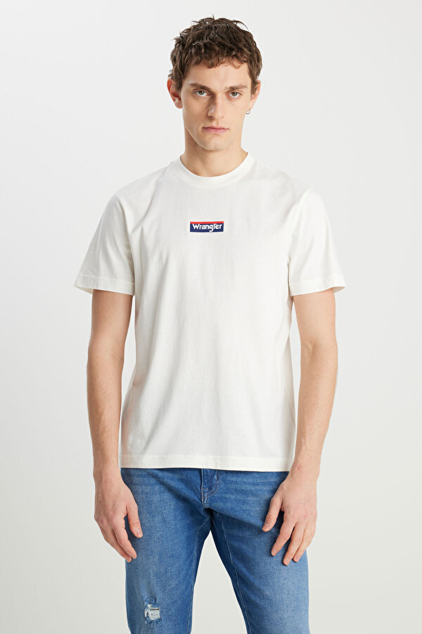 Regular Fit Small Logo Beyaz Erkek Kısa Kol T-Shirt