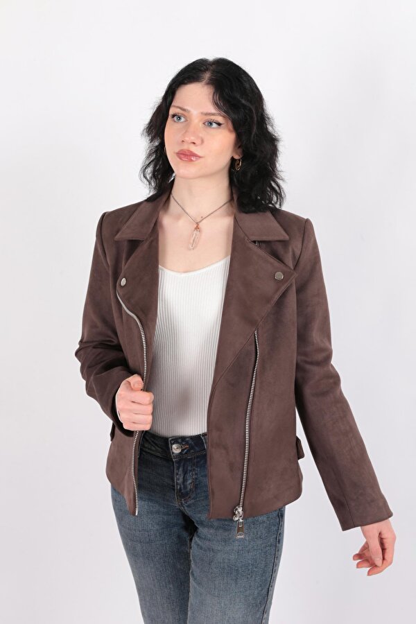 90746 Kadın Süet Ceket