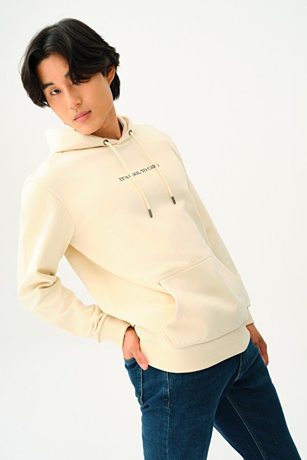 Ekru Erkek Sweatshirt