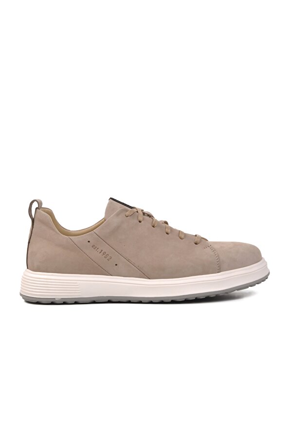 Gri Taş Nubuk Hakiki Deri Erkek Sneaker Ayakkabı