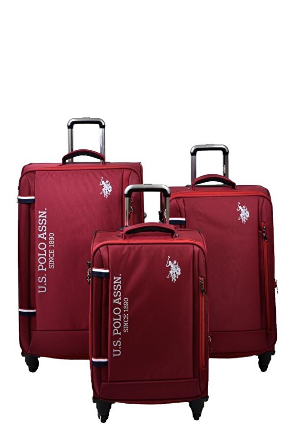 Bordo Kumaş 3 lü Valiz Seti