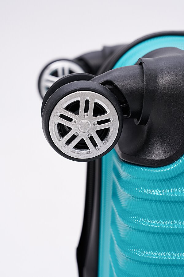 2 li Valiz Seti  Valiz Kabin Boy ve Makyaj Turkuaz 2 li Set 1020