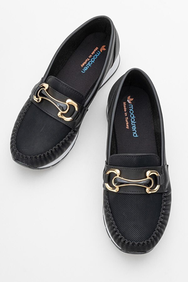 Kadın Tokalı Günlük Ayakkabı SİYAH KOT