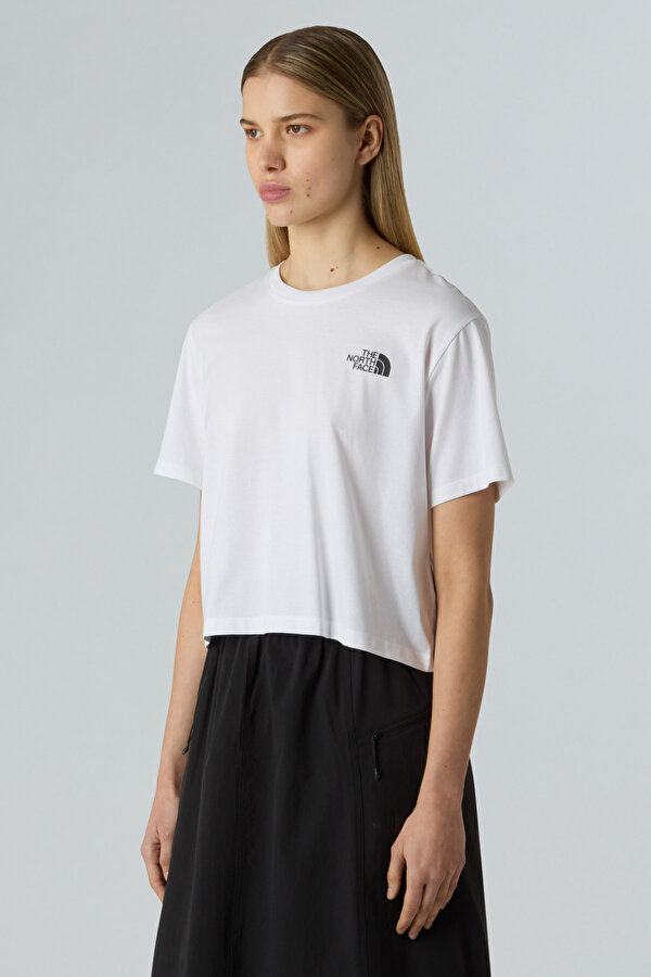 W SIMPLE DOME CROPPED Beyaz Kadın Kısa Kol T-Shirt