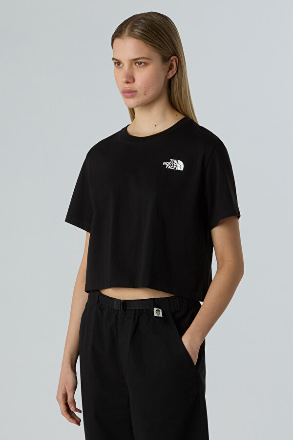 W SIMPLE DOME CROPPED Siyah Kadın Kısa Kol T-Shirt