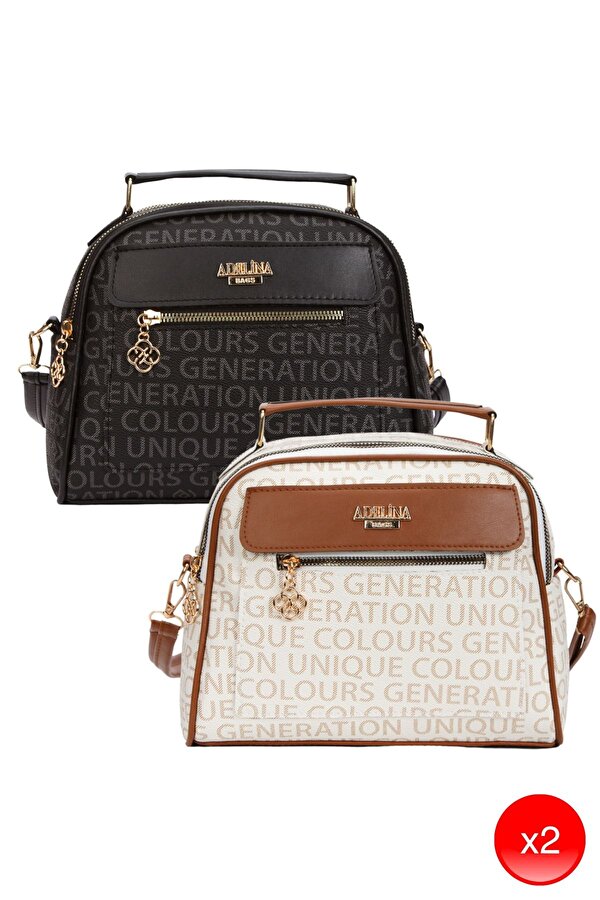 2 Adet El ve Omuz Çantası Kadın Üç Bölmeli Günlük Çanta İki Ürün