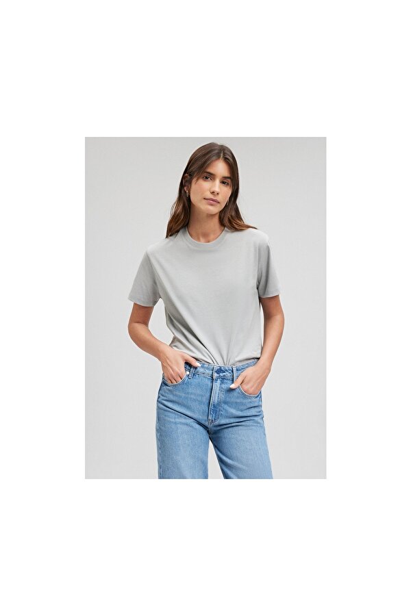 Basic Short Sleeve Tee Açık Gri