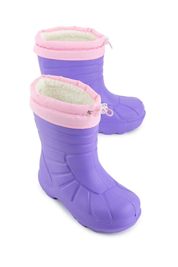 Kız Çocuk Kışlık Eva Boğazdan Lastikli Sessiz Taban Kar Bot Çizme