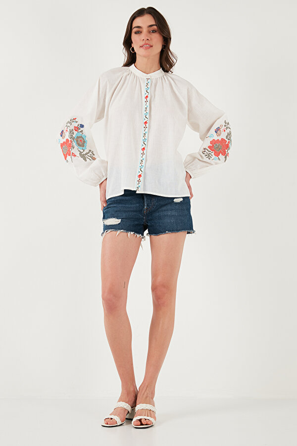 Bayan Gömlek 611BZ0173 Beyaz-Mercan