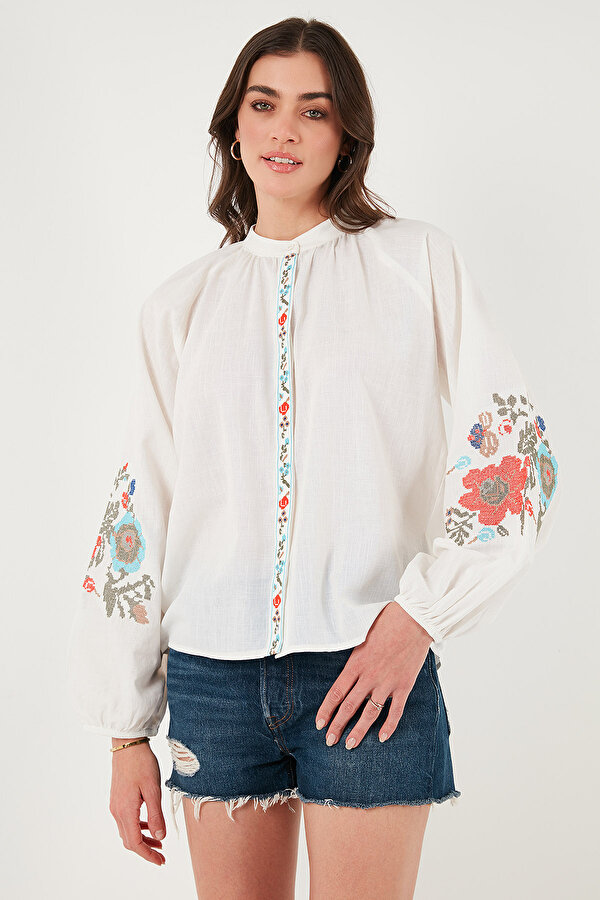 Bayan Gömlek 611BZ0173 Beyaz-Mercan