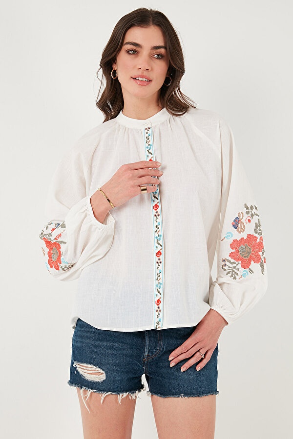 Bayan Gömlek 611BZ0173 Beyaz-Mercan