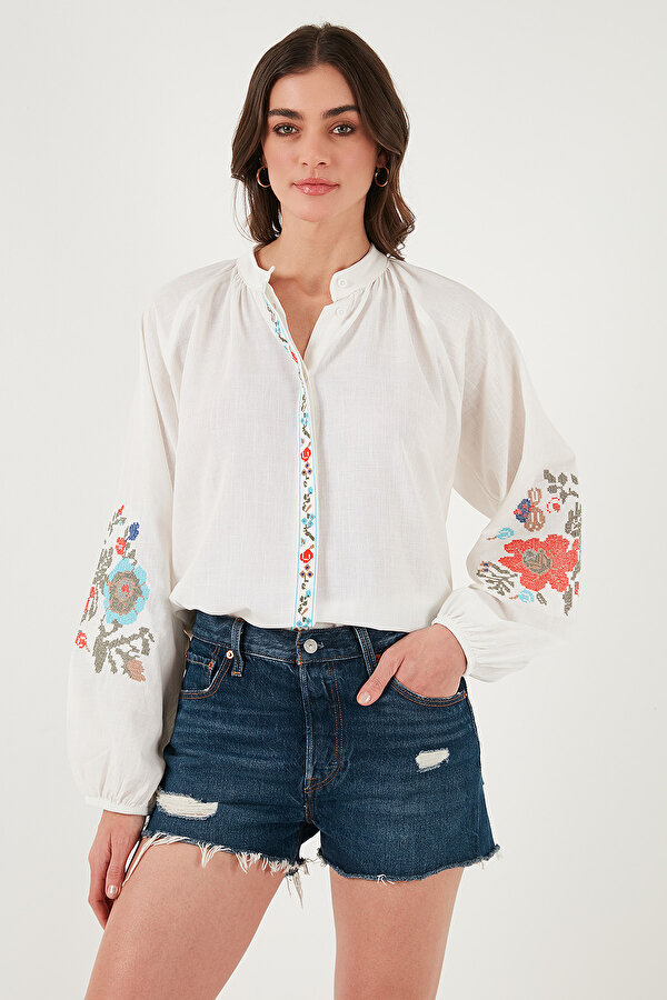 Bayan Gömlek 611BZ0173 Beyaz-Mercan