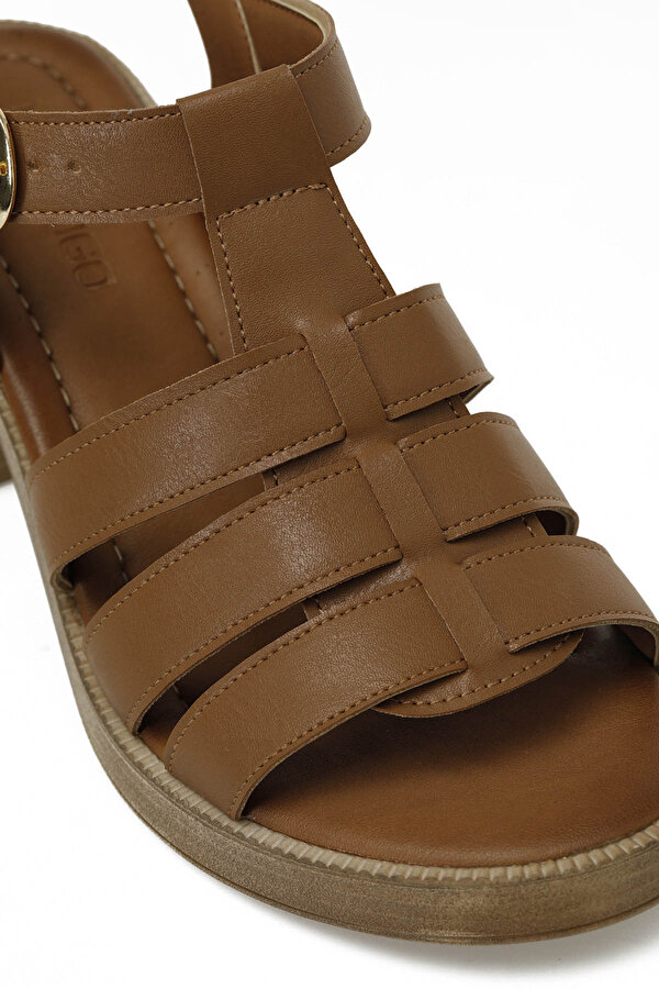 25S-228 5FX Taba Kadın Topuklu Sandalet