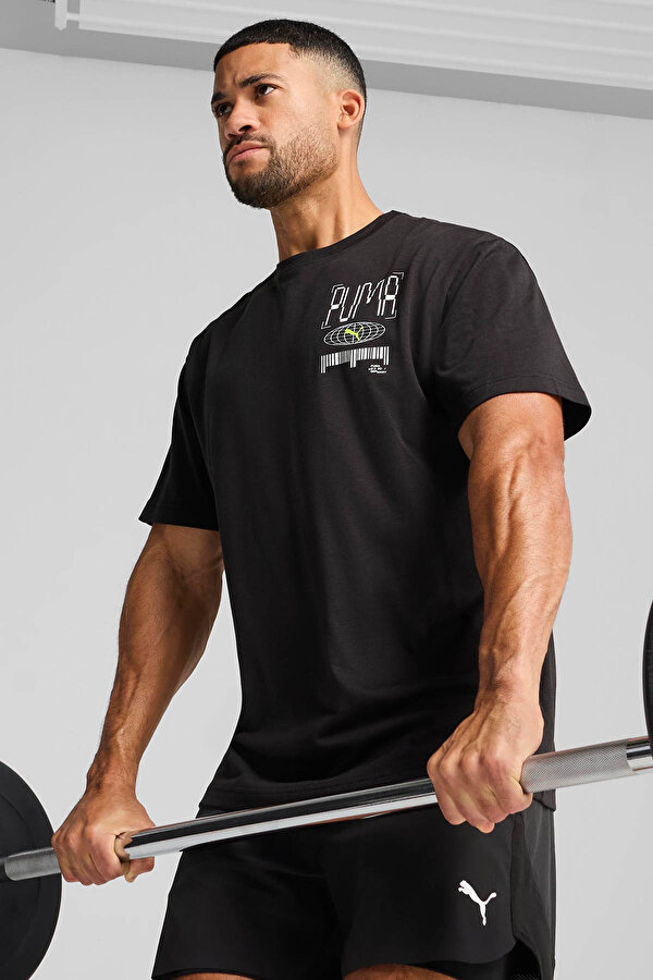 M GRAPHICS TRAIN ILLUSTRA Siyah Erkek Kısa Kol T-Shirt
