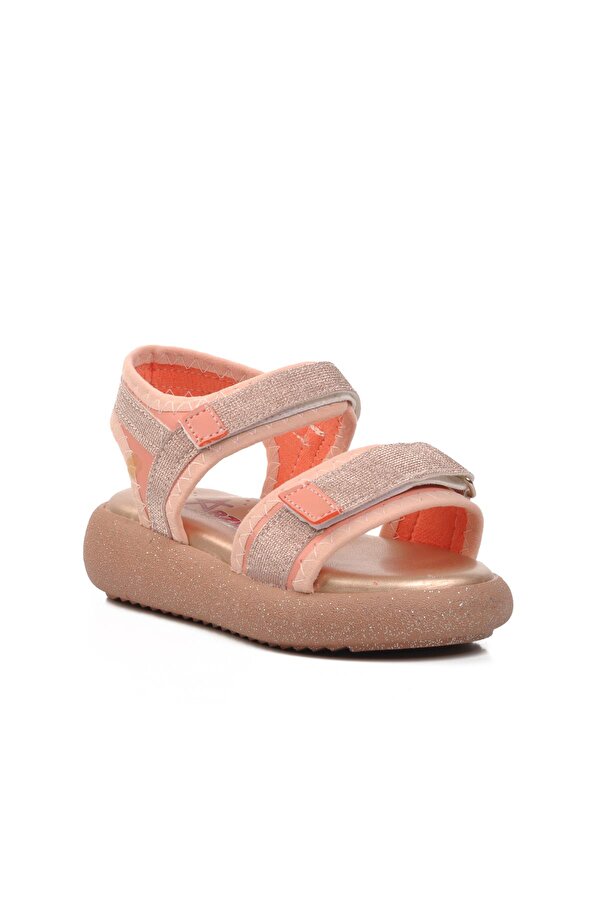 24-402-P Pudra Simli Ortopedik Taban Çocuk Sandalet
