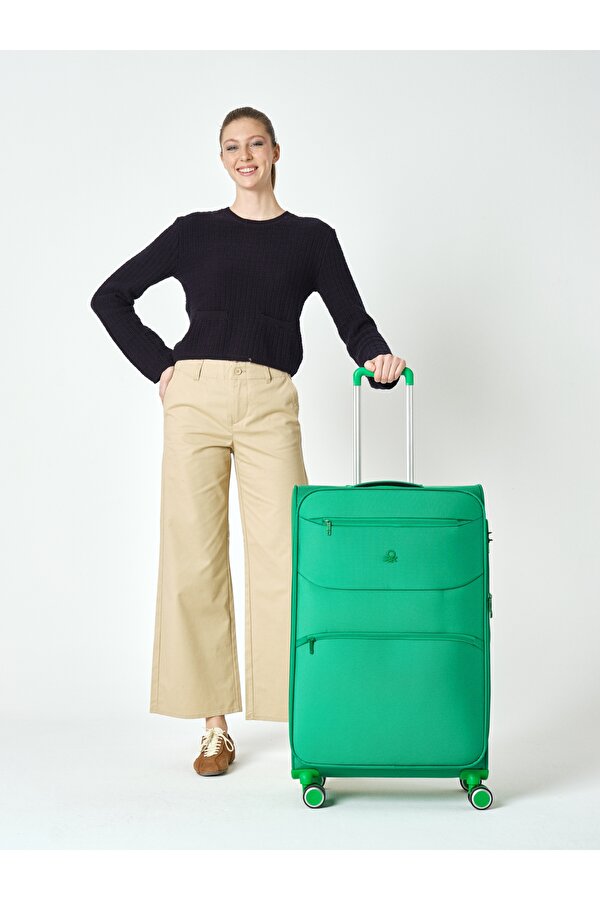 Büyük Boy Kumaş Valiz Yeşil Bnt2400