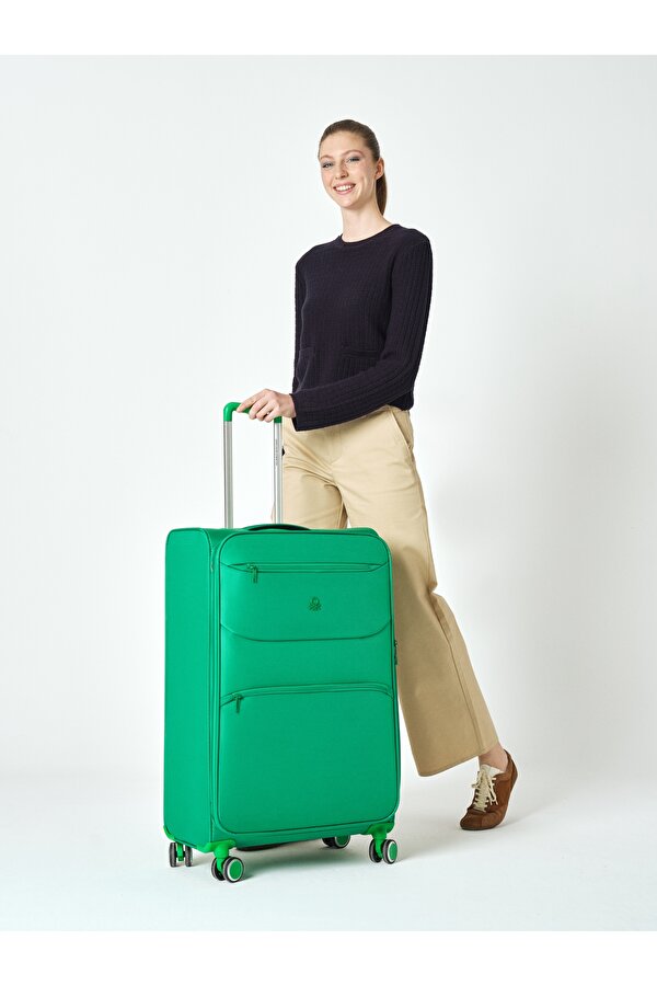 Büyük Boy Kumaş Valiz Yeşil Bnt2400