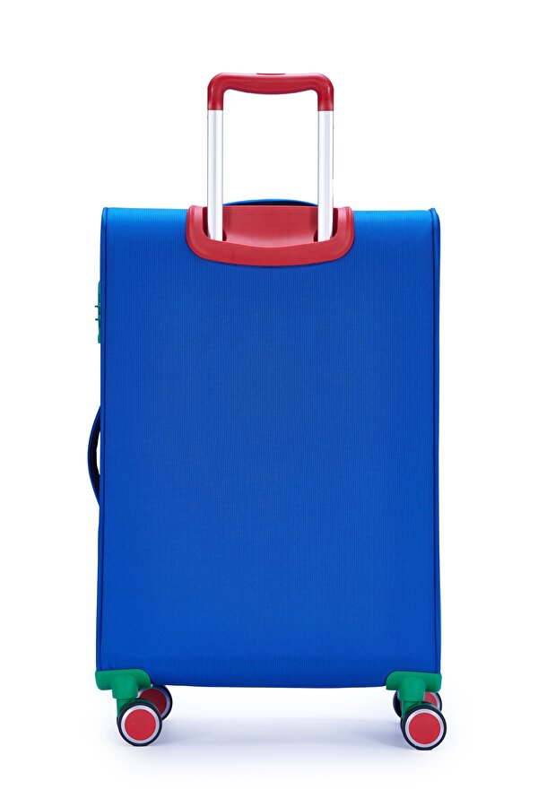 Benetton 2 li Valiz Seti Büyük Ve Kabin Boy Lüx Kumaş Valiz Mavi Bnt2800