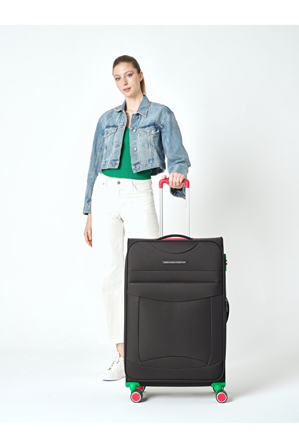 Büyük Boy Kumaş Valiz Siyah Bnt2800